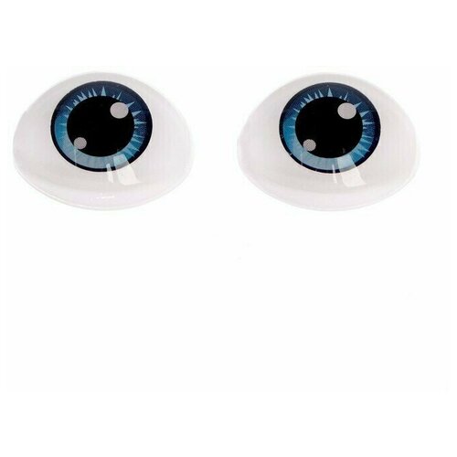 Глаза, набор 8 шт, размер -15,2x20,6 мм, цвет серо-голубой, 1 набор