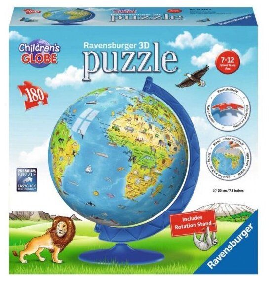 Пазл 3D Ravensburger 12338 Глобус. Детский мир, 180 эл.