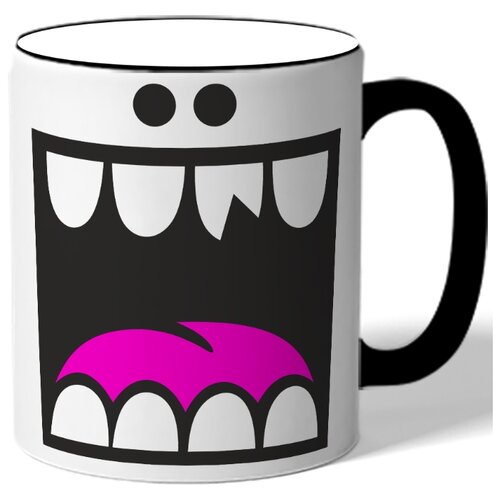 фото Кружка с цветной ручкой - рот drabs