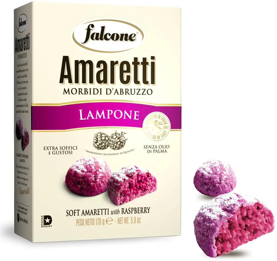 Печенье сдобное Falcone Amaretti (Амаретти) мягкие со вкусом малины, 170 г, Falcone, Италия