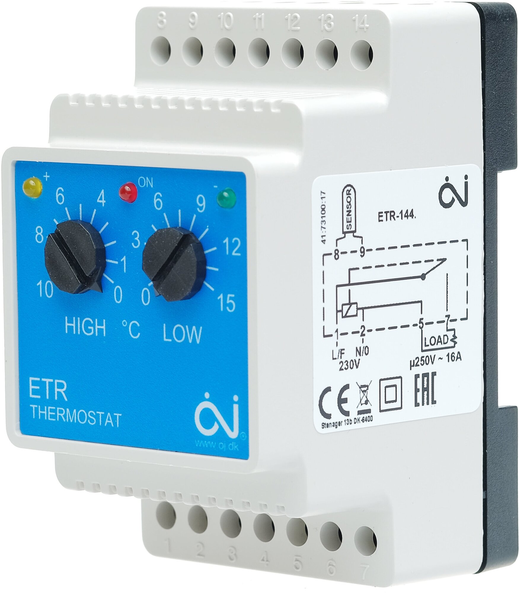 Термостат OJ ETR/F-1447A (с датчиком ETF-744/99) для подогрева водостоков