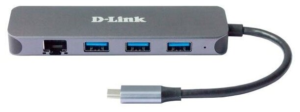 Концентратор USB Type-C D-Link DUB-2334/A1A 3 х USB 3.0 RJ-45 USB Type-C черный