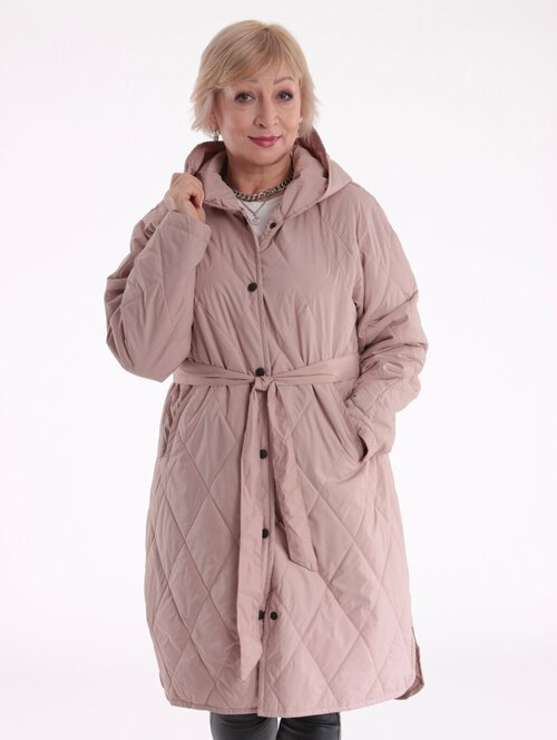 Куртка  MODTEX, женская, демисезон/лето, средней длины, силуэт свободный, карманы, размер 52, розовый