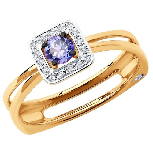 фото Sokolov кольцо из золота с бриллиантами и танзанитом 6014074, размер 17.5