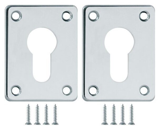 Декоративная накладка ESC083-CP-8 (хром) на цилиндр сталь (2 шт.)