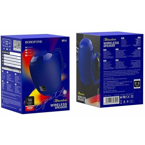 Портативная беспроводная акустика Borofone BR6 Miraculos sports wireless speaker портативная колонка BT V50 синяя 80200₽