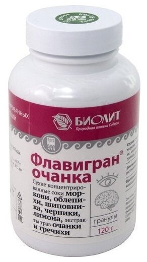 Гранулы Биолит Флавигран-очанка, 120 г, 120 мл