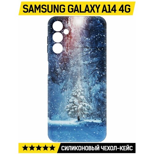 Чехол-накладка Krutoff Soft Case Лесная ель для Samsung Galaxy A14 4G (A145) черный чехол накладка krutoff soft case лесная ель для samsung galaxy s24 черный