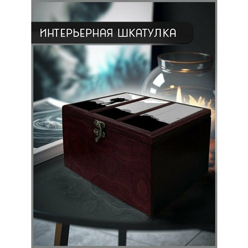 Шкатулка интерьерная Тройная для украшений вишневая 22x17x12 см Death Stranding - 44