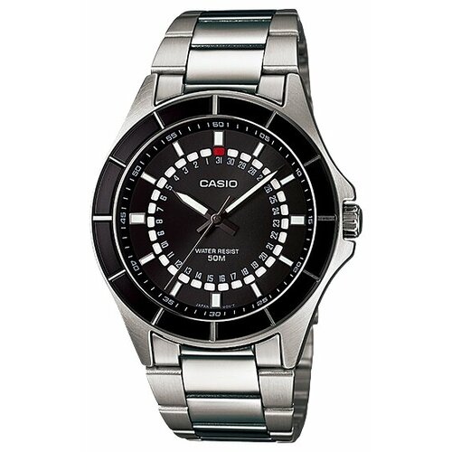 наручные часы casio черный серебряный Наручные часы CASIO, черный, серебряный