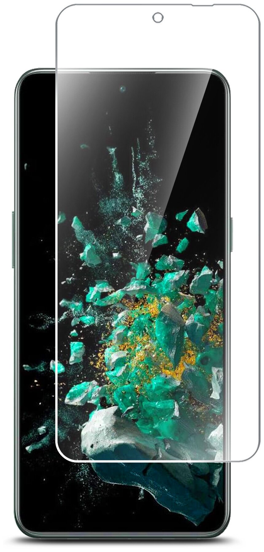 Защитное стекло на OnePlus Ace Pro (ВанПлюс Айс Про) на Экран, (гибридное: пленка стекловолокно), прозрачное тонкое Hybrid Glass, Miuko