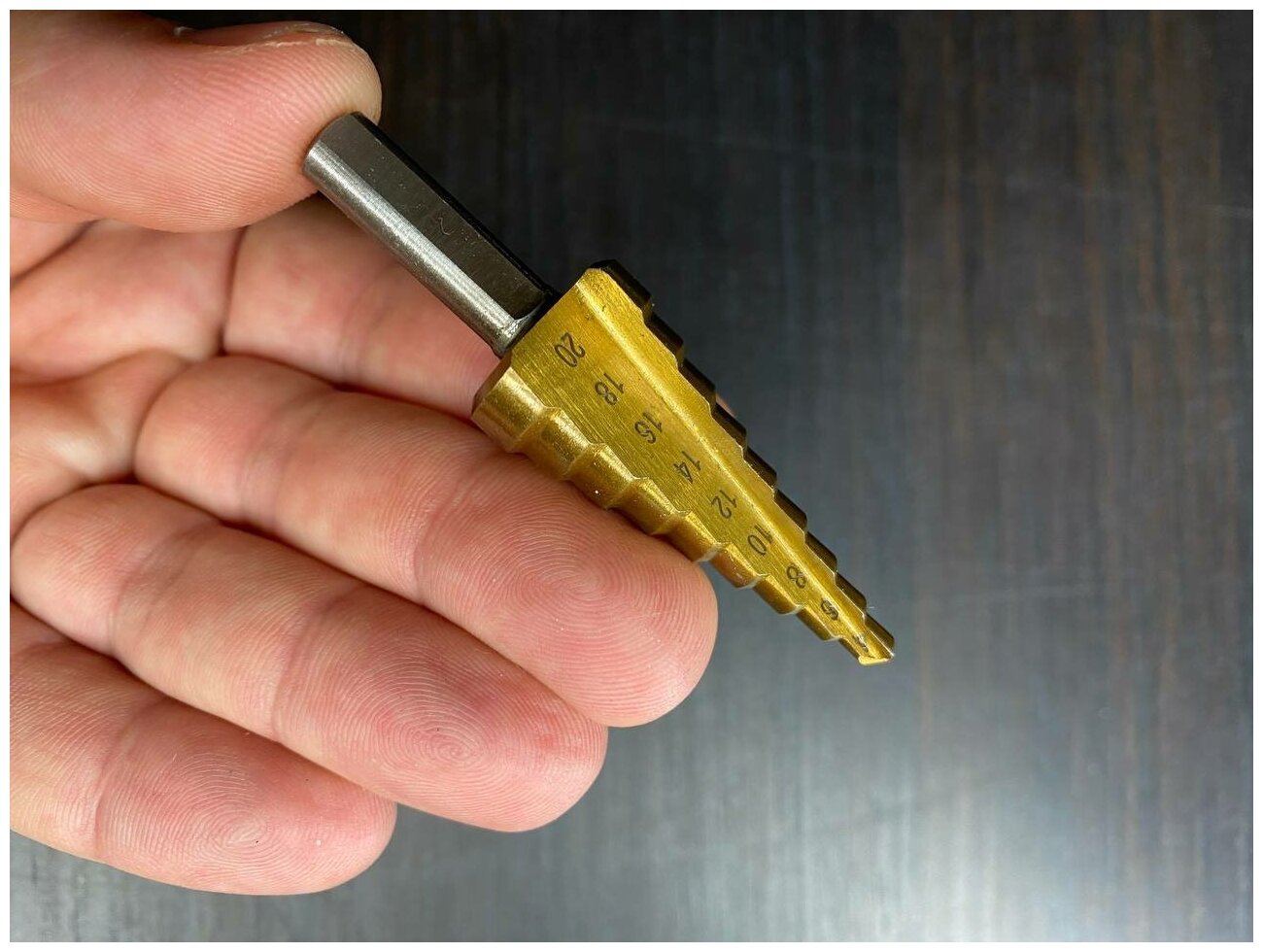 Сверло ступенчатое по металлу 4-20 мм с титановым покрытием 1шт