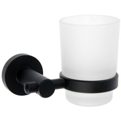 Стакан для зубных щёток Accoona, настенный, цвет чёрный, латунь