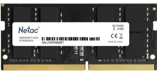 Оперативная память Netac DDR4 SO-DIMM 16Gb 3200MHz pc-25600 (NTBSD4N32SP-16)