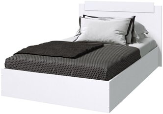 Кровать Эко сп.м. 120х200 см, Белый гладкий (настил в комплекте)