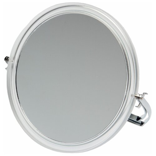 фото Зеркало dewal beauty настольное, в прозрачной оправе, на металлической подставке, 165x163х10мм mr109