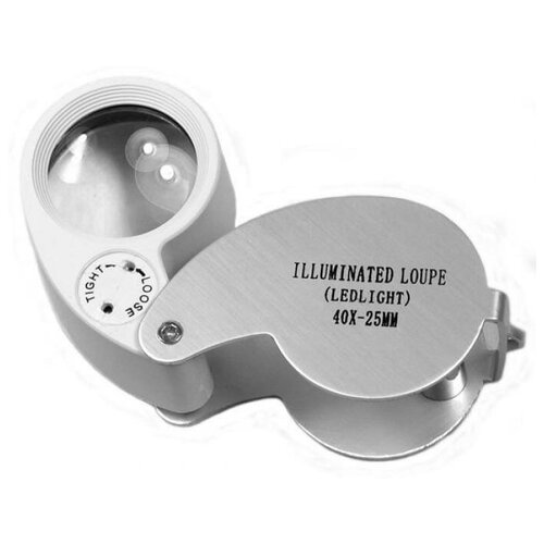 40-кратная ювелирная лупа с подсветкой (Mini 40X 25MM Jeweler Loupe Magnifier Microscope w LED)
