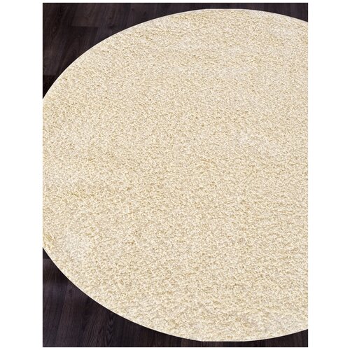 Ковер SHAGGY ULTRA - Круг Кремовый, Однотонный, Ковер на пол, в гостиную, спальню, в ассортименте, Турция, Бельгия, Россия (150 см. на 150 см.)