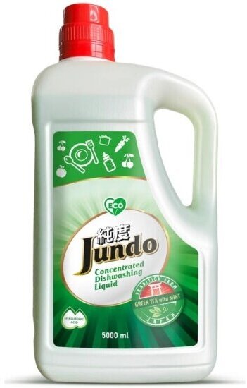 Гель для мытья посуды Jundo Green tea with Mint Зеленый чай, концентрированный, 5 л