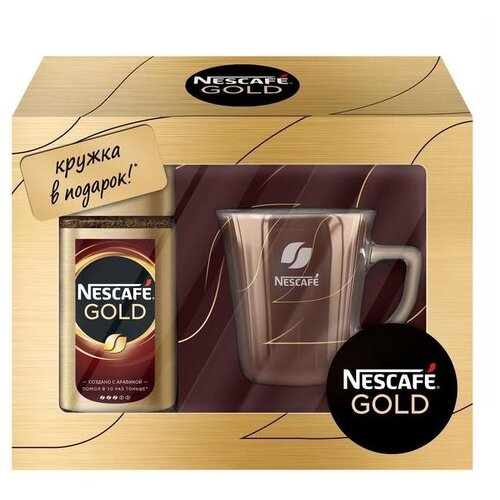 фото Кофе растворимый Nescafe Gold подарочный набор с кружкой, 95 г