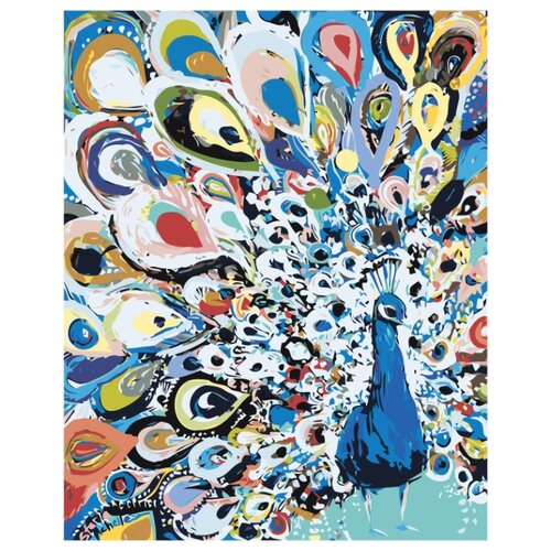 Красочный павлин Раскраска картина по номерам на холсте картина по номерам живопись по номерам 100 x 125 a493 павлин яркий грация птица самовлюблённый перья рисунок