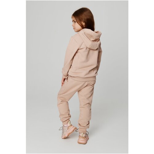 фото Худи diva kids, 134 размер, бежевый, с капюшоном, с карманом/ худи для мальчика/ худи для девочки