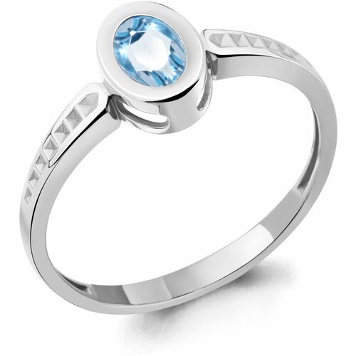 фото Серебряное кольцо aquamarine а6948305 с топазом, размер 17,5 diamant-online