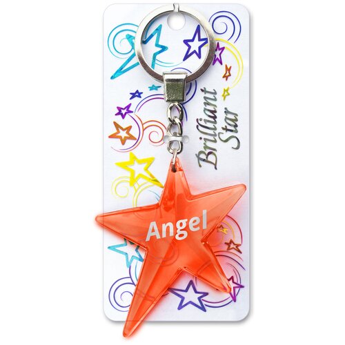 фото Брелок именной подарочный на ключи, сумку, рукзак, одежду «звёздочка» angel brilliant star