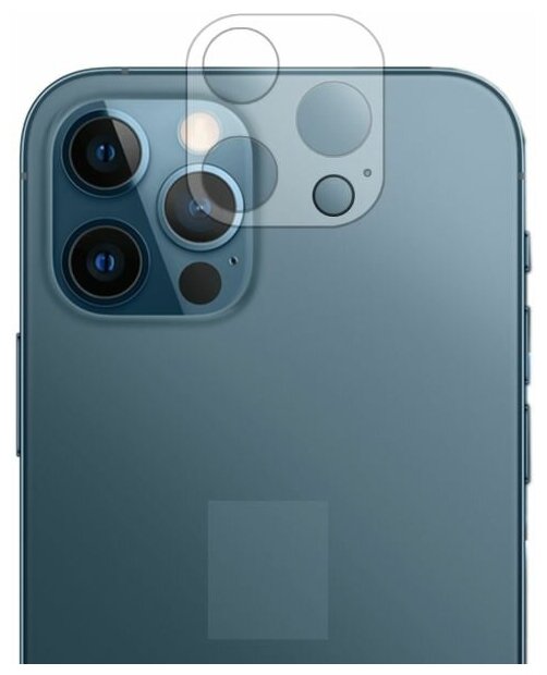 Стекло защитное 2.5D FG LuxCase для камеры для Apple iPhone 12 Pro Max, Прозрачное, 0,33 мм, Прозрач - фото №5
