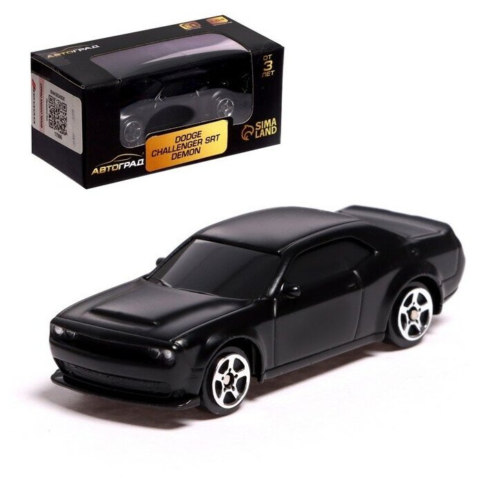 Автоград Машина металлическая DODGE CHALLENGER SRT DEMON, 1:64, цвет чёрный