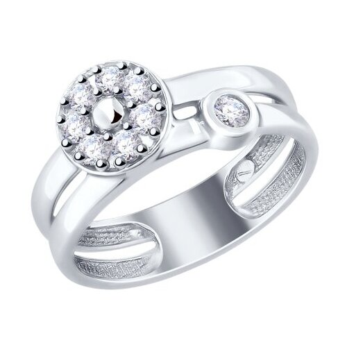 фото Серебряное кольцо sokolov 94012496 с фианитом, размер 18 diamant-online