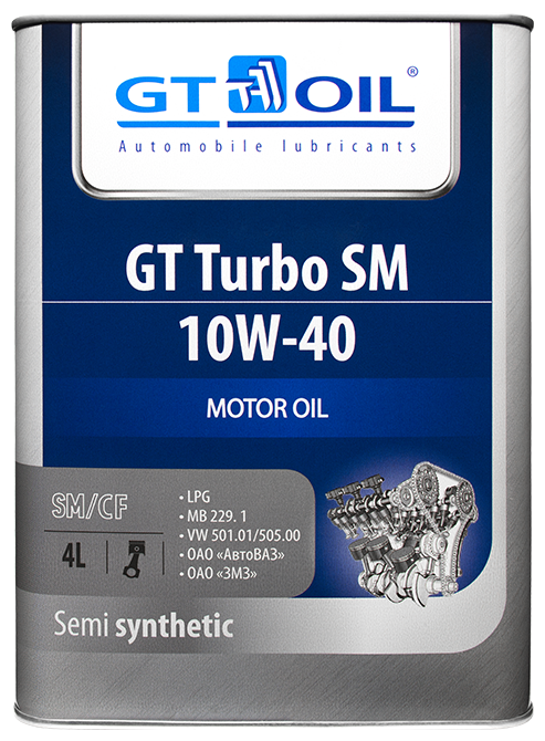 Моторное масло gt turbo sm sae 10w40 (4л) 8809059407028