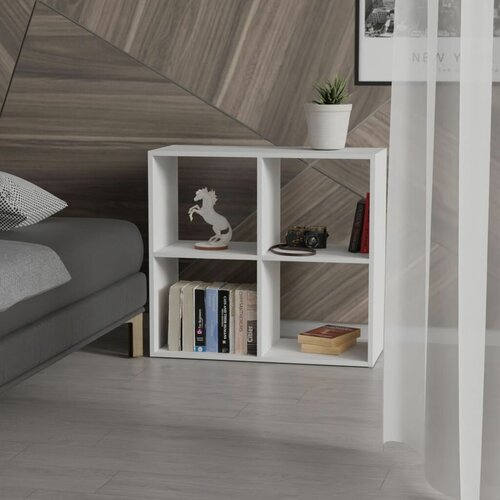 Стеллаж Куб 4 секции 720х330х722 мм для книг сувениров цветов цвет белый 2227₽