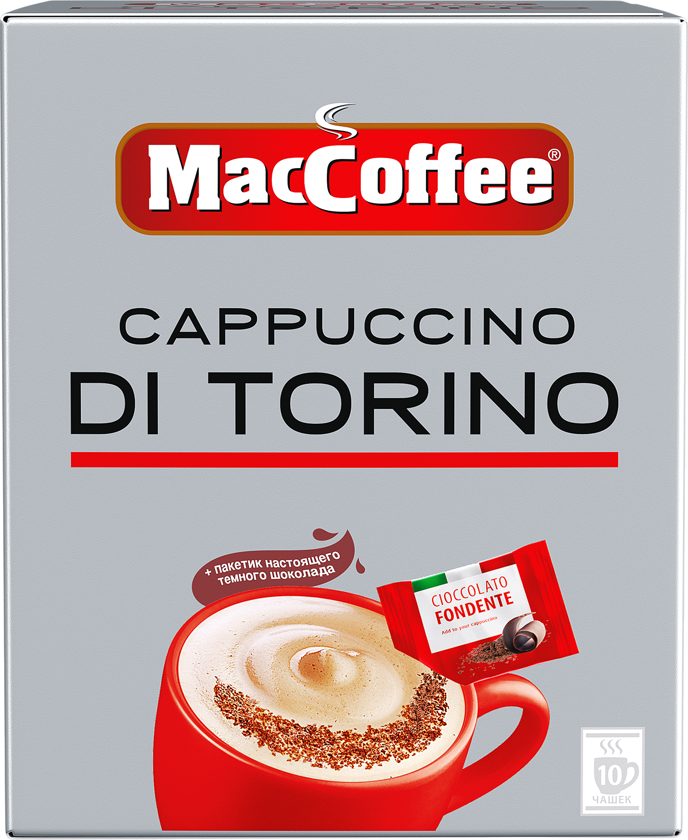 Растворимый кофе MacCoffee Cappuccino di Torino с шоколадом в пакетиках