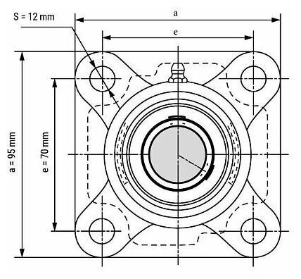 Подшипниковый узел UCF205 TECHNIX — фото 1