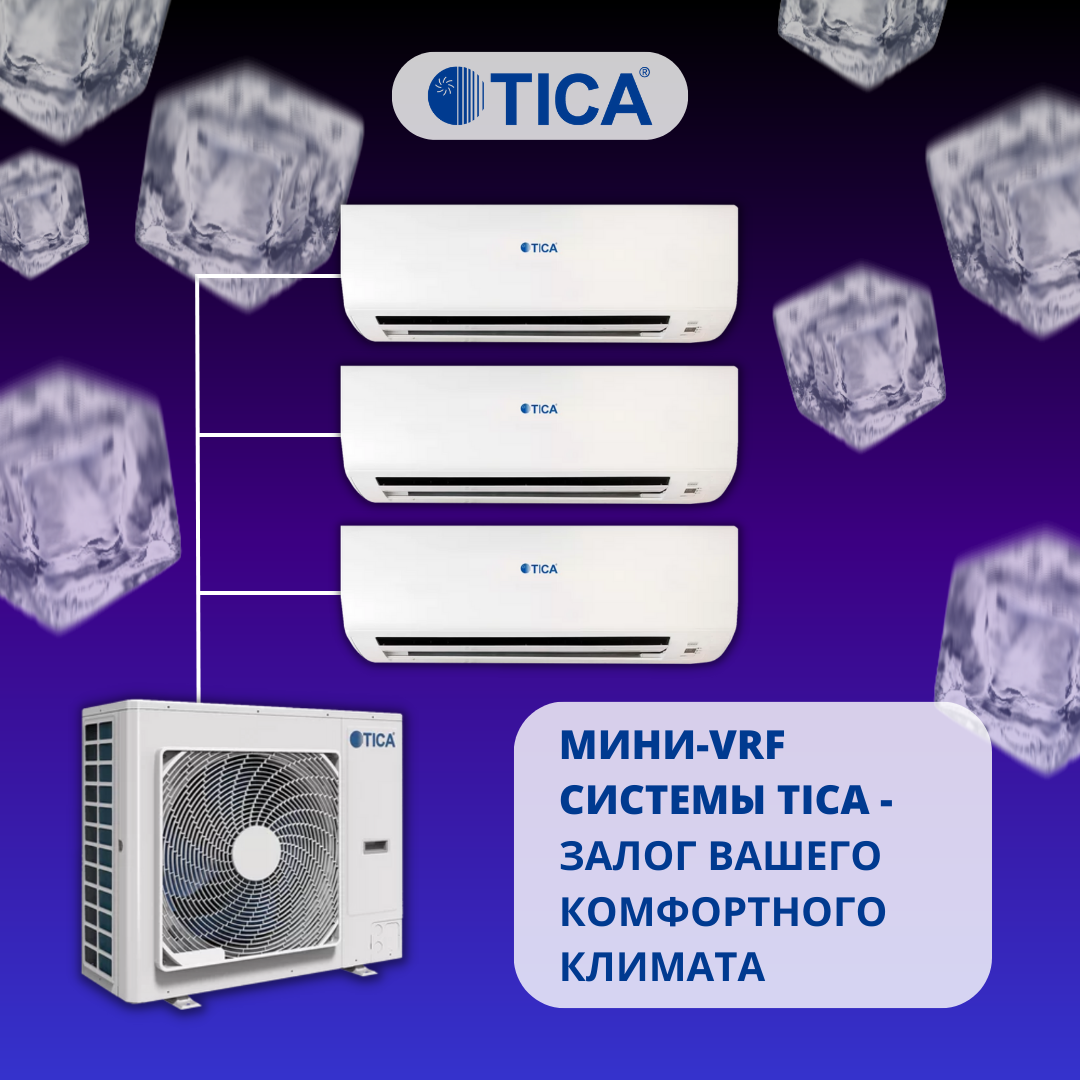 Мини-VRF система TICA 3 х TMVW028ACB / TIMS080CSREC на 3 комнаты