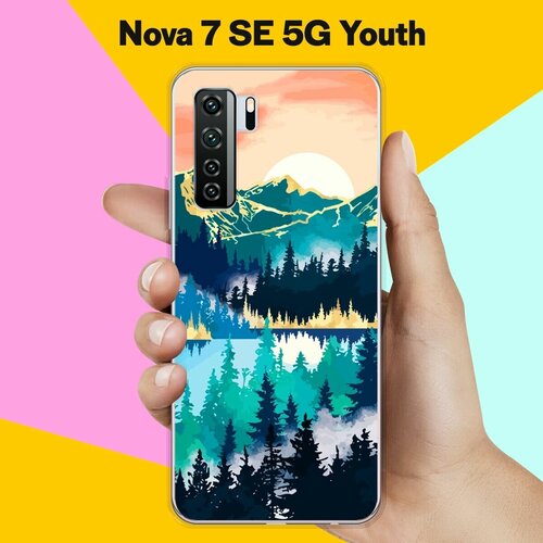 Силиконовый чехол на Huawei Nova 7 SE 5G Youth Пейзаж 11 / для Хуавей Нова 7 СЕ силиконовый чехол на huawei nova 7 se 5g youth елка для хуавей нова 7 се