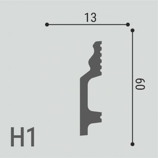 Плинтус напольный ударопрочный Де-Багет Н1, 1шт (длина 2м)