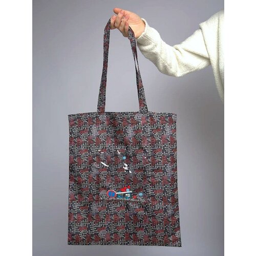 фото Сумка шоппер , фактура гладкая, коричневый poponosic