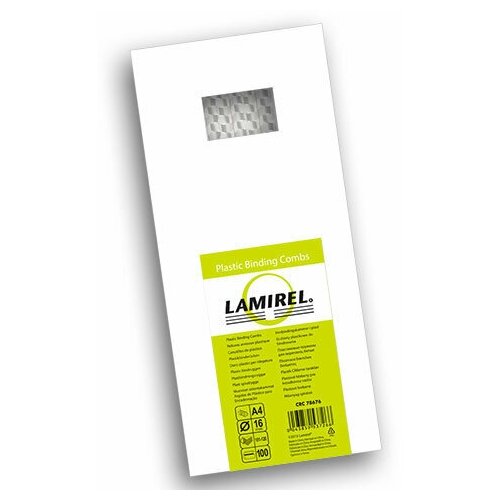 Пружины для переплета пластиковые Lamirel, 16 мм, белые, 100 штук