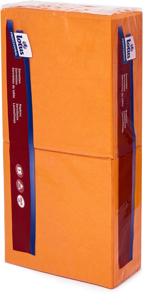 Салфетки LOTUS, 200 листов, 33х33, 2-слойные, цвет: оранжевые