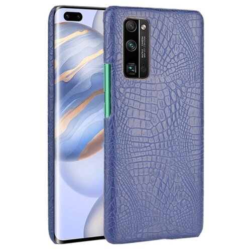 фото Чехол панель бампер mypads для huawei honor 30 (bmh-an10) элегантный тонкий на пластиковой основе с дизайном под кожу крокодила синий