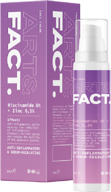 Art&Fact Крем-гель корректирующий анти-акне Niacinamide 5%+Zinc 03% 30 мл 1 шт