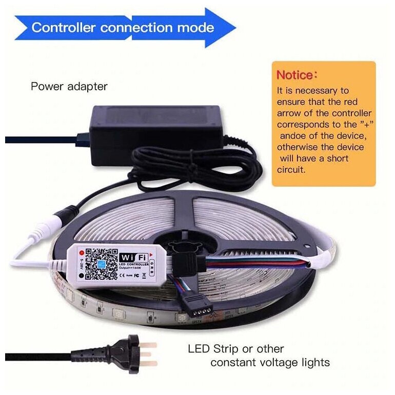 Умный WIFI контроллер RGB для светодиодных лент (RGB ,4pin, 3 цвета в одном чипе) - фотография № 8