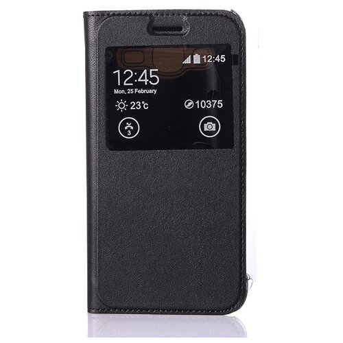 фото Чехол-книжка mypads для doogee x6/ x6 pro с окном вызова предпросмотра позволяет просматривать звонки и сообщения не открывая крышку черный