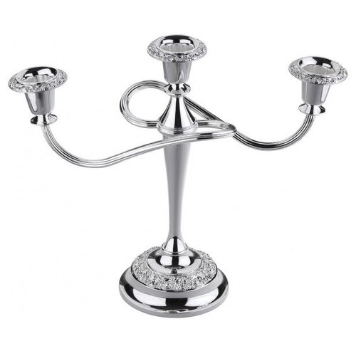 Канделябр трехрожковый Queen Anne 25 см, сталь, посеребрение