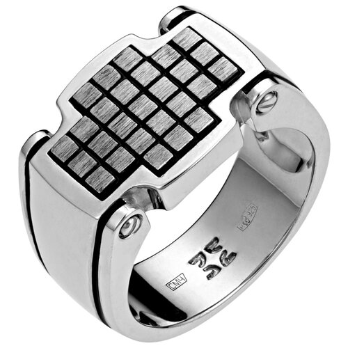 фото Кольца эстет серебряная печатка, мудрец эмаль