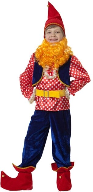 Батик Карнавальный костюм Гном Весельчак, рост 116 см 434-116-60