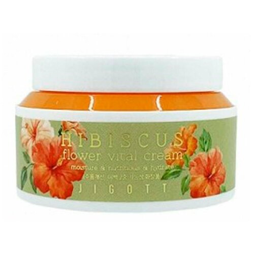 JIGOTT HIBISCUS FLOWER VITAL CREAM Крем для лица с экстрактом гибискуса