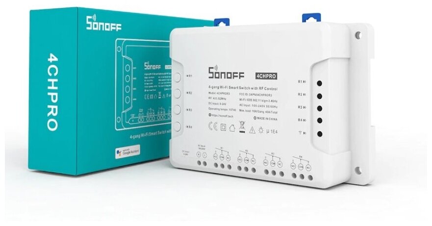 WIFI Реле Sonoff 4CHProR3 16А 4х канальное с радиоуправлением.